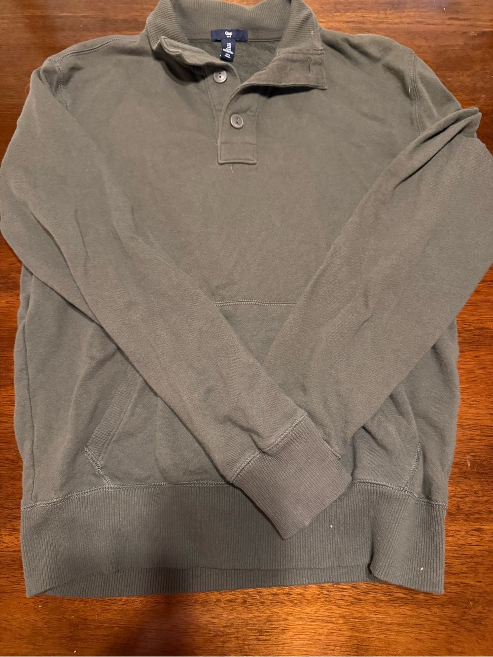 GAP Men's Olive Green Zip-Up Mock Collar Sweater